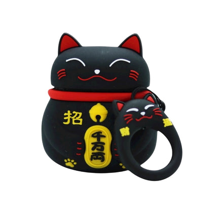 Estuche – Gato de la suerte negro  (Maneki-neko) para AirPods Pro 1 y 2