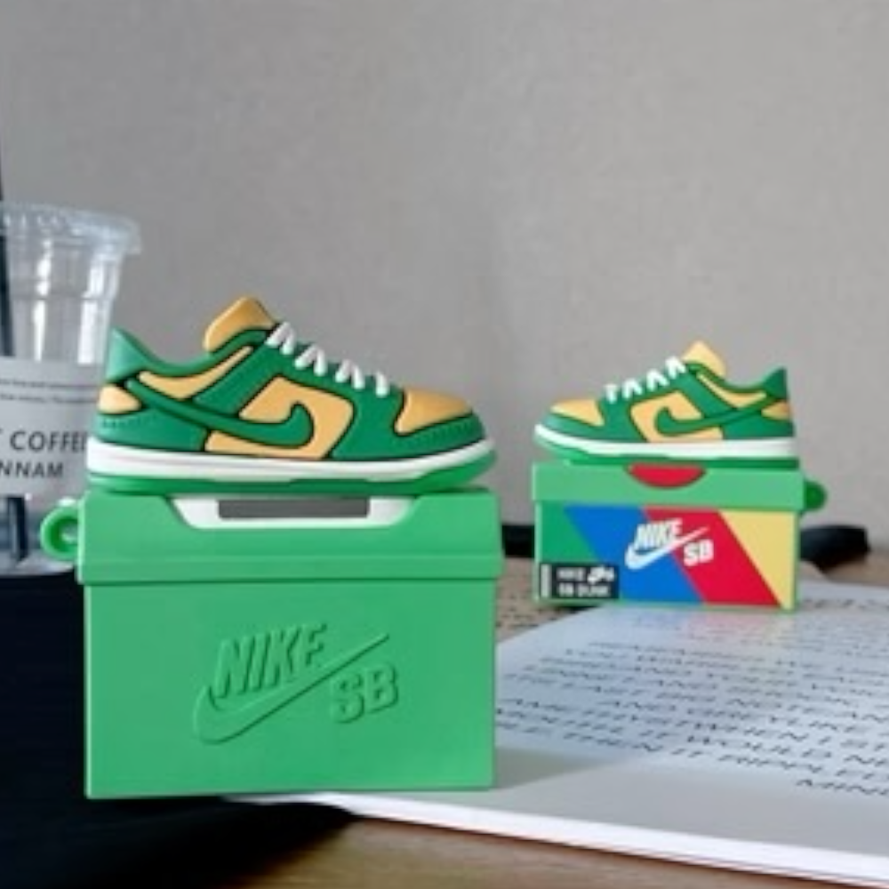 Estuche – Nike Dunk Verde & Amarillo para AirPods Pro 1 y 2