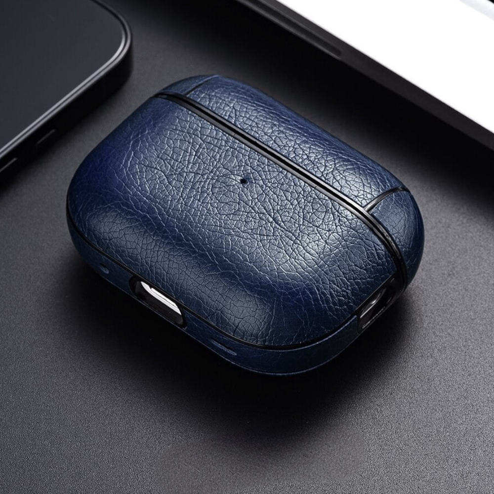 Estuche – Cuero azul marino para AirPods Pro 1 y 2