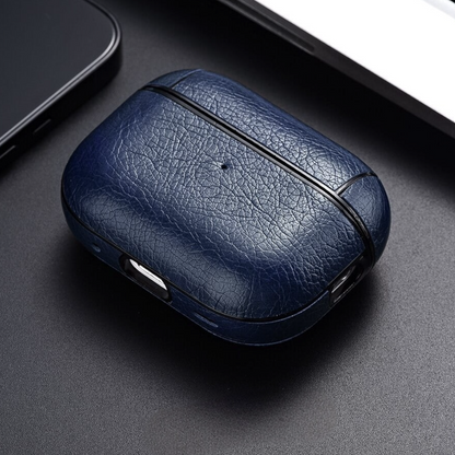 Estuche – Cuero azul marino para AirPods Pro 1 y 2