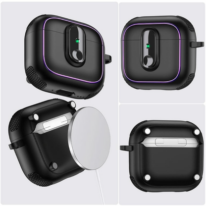 Estuche – Armor Magnetic negro con morado para AirPods Pro 1 y 2