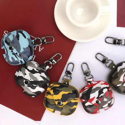 Estuche – Cuero Camuflaje negro para AirPods Pro 1 y 2