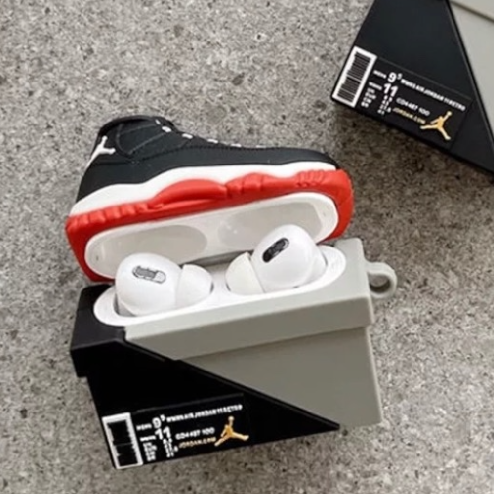 Estuche – Tenis Jordan 11 Bred para AirPods  pro 1 y 2