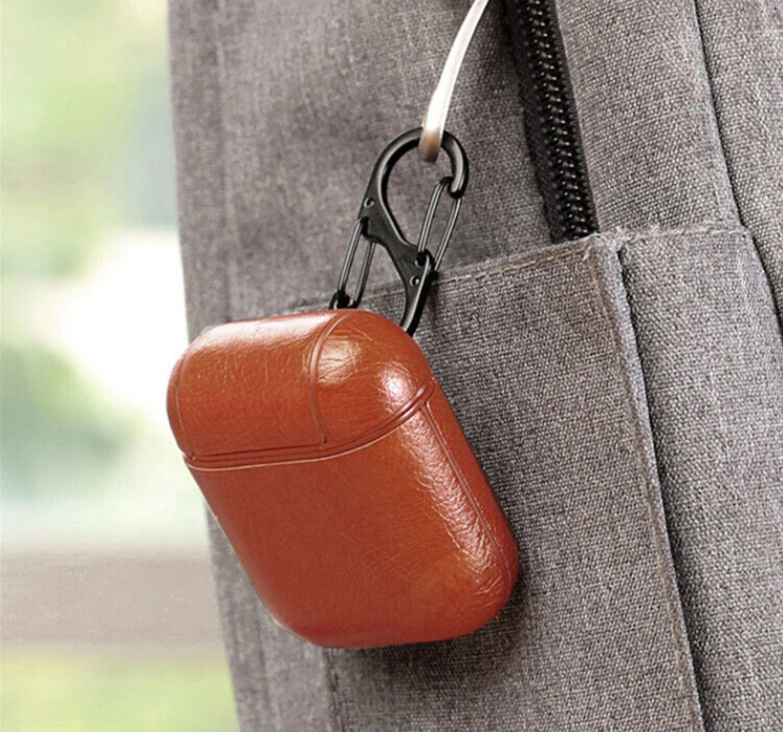 Estuche – Cuero Café claro para AirPods 1 y 2