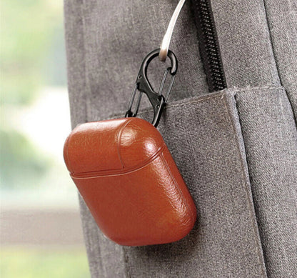 Estuche – Cuero Café claro para AirPods 1 y 2