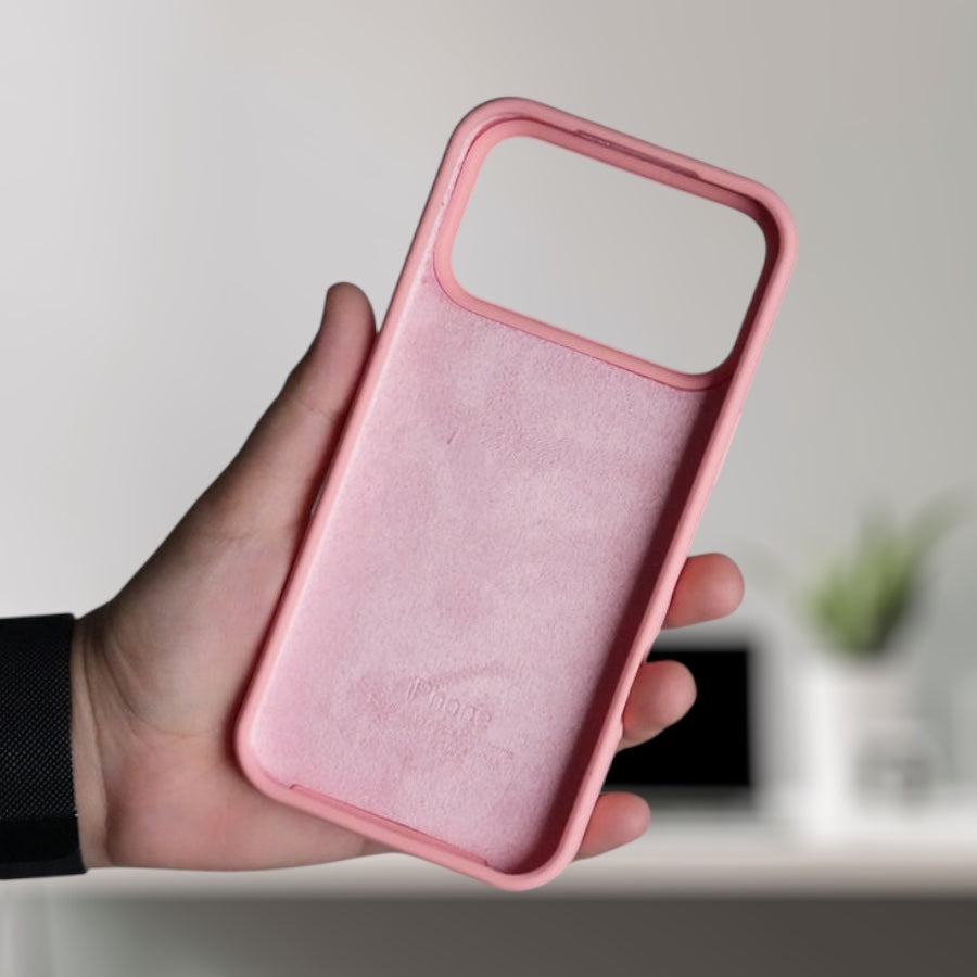Estuche – Silicona Suave Rosado Pastel para iPhone 17 Pro Max