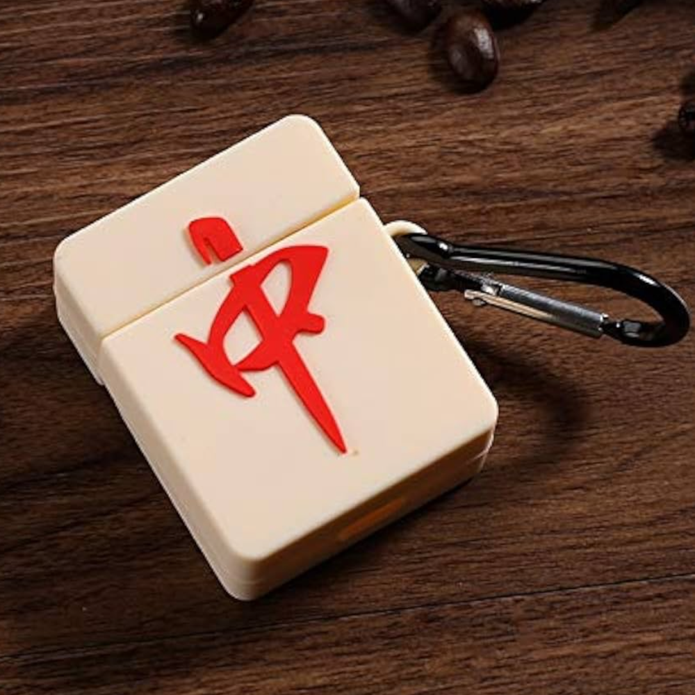 Estuche – mahjong china con el carácter rojo de "zhong" para AirPods Pro 1 y 2