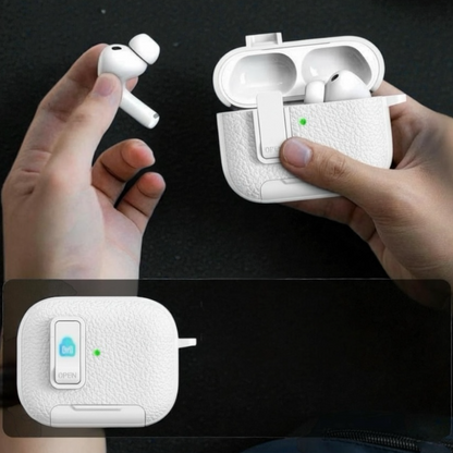 Estuche – Cuero blanco Nexvora duro para AirPods Pro 1 y 2