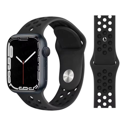 Pulsera - Deportiva Nike negra con agujeros negros para Apple Watch