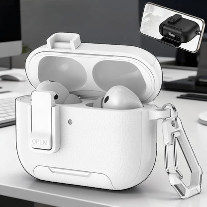 Estuche – Cuero blanco Nexvora duro para AirPods Pro 1 y 2