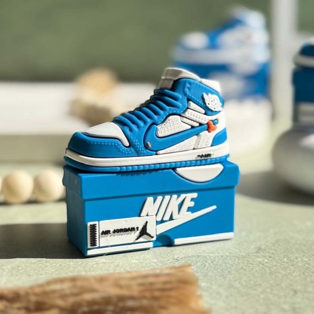 Estuche – Sneaker Box Azul Jordan para AirPods Pro 1 y 2