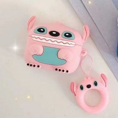 Estuche - Stitch Rosado para AirPods 1 y 2