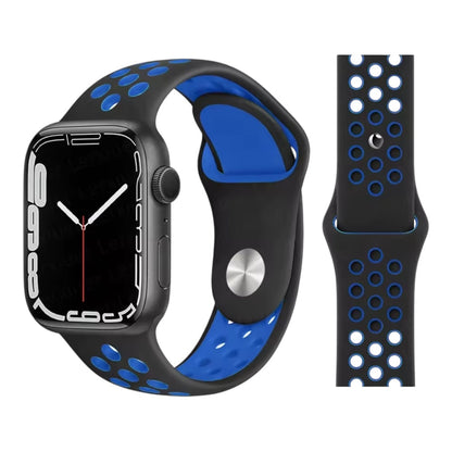 Pulsera - Deportiva Nike  negro con agujeros azules para Apple Watch