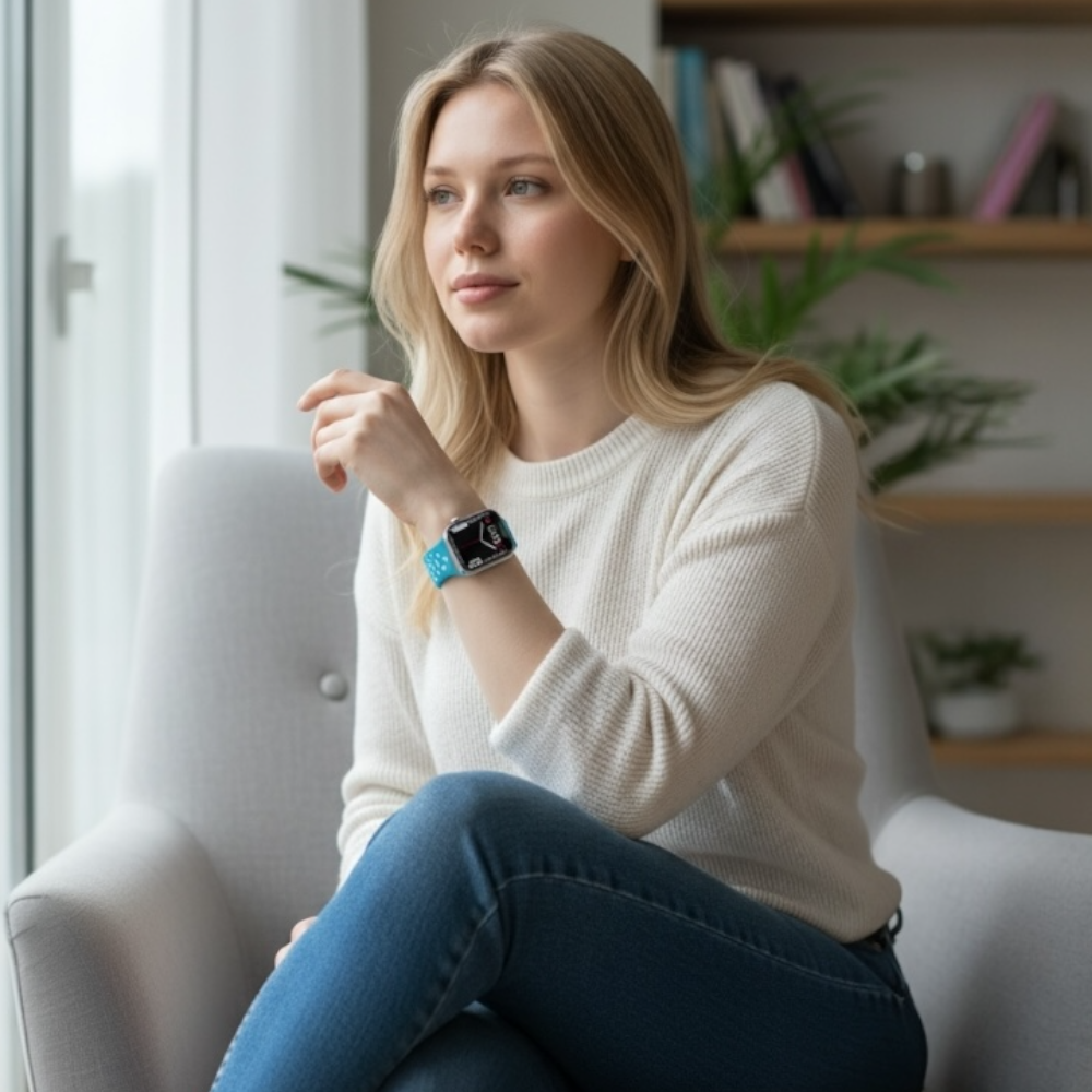 Pulsera - Deportiva de celeste con agujeros celeste claro para Apple Watch