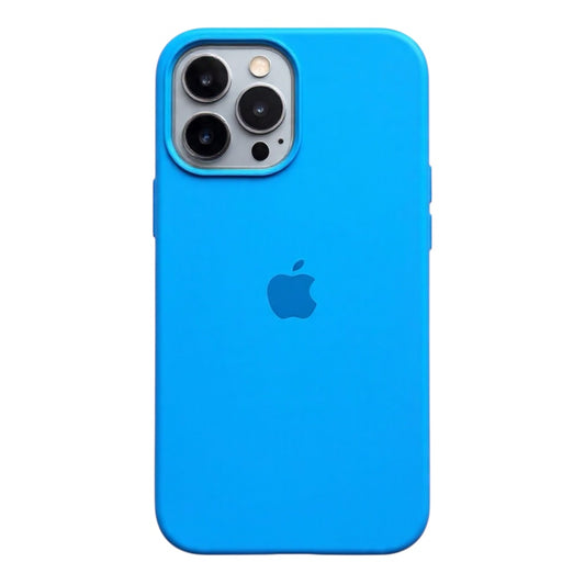 Estuche – Silicona Suave celeste para iPhone 13 Pro Max