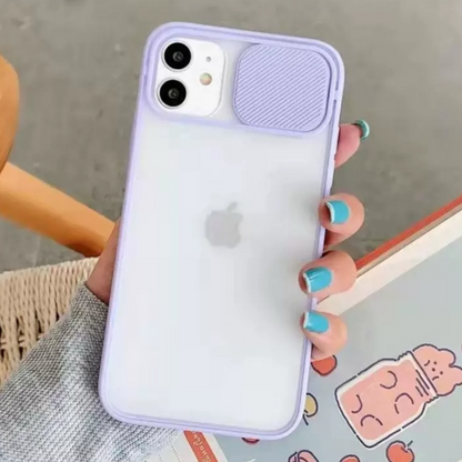 Estuche - Traslúcido Lila con protector  de cámaras movible para iPhone 12 mini