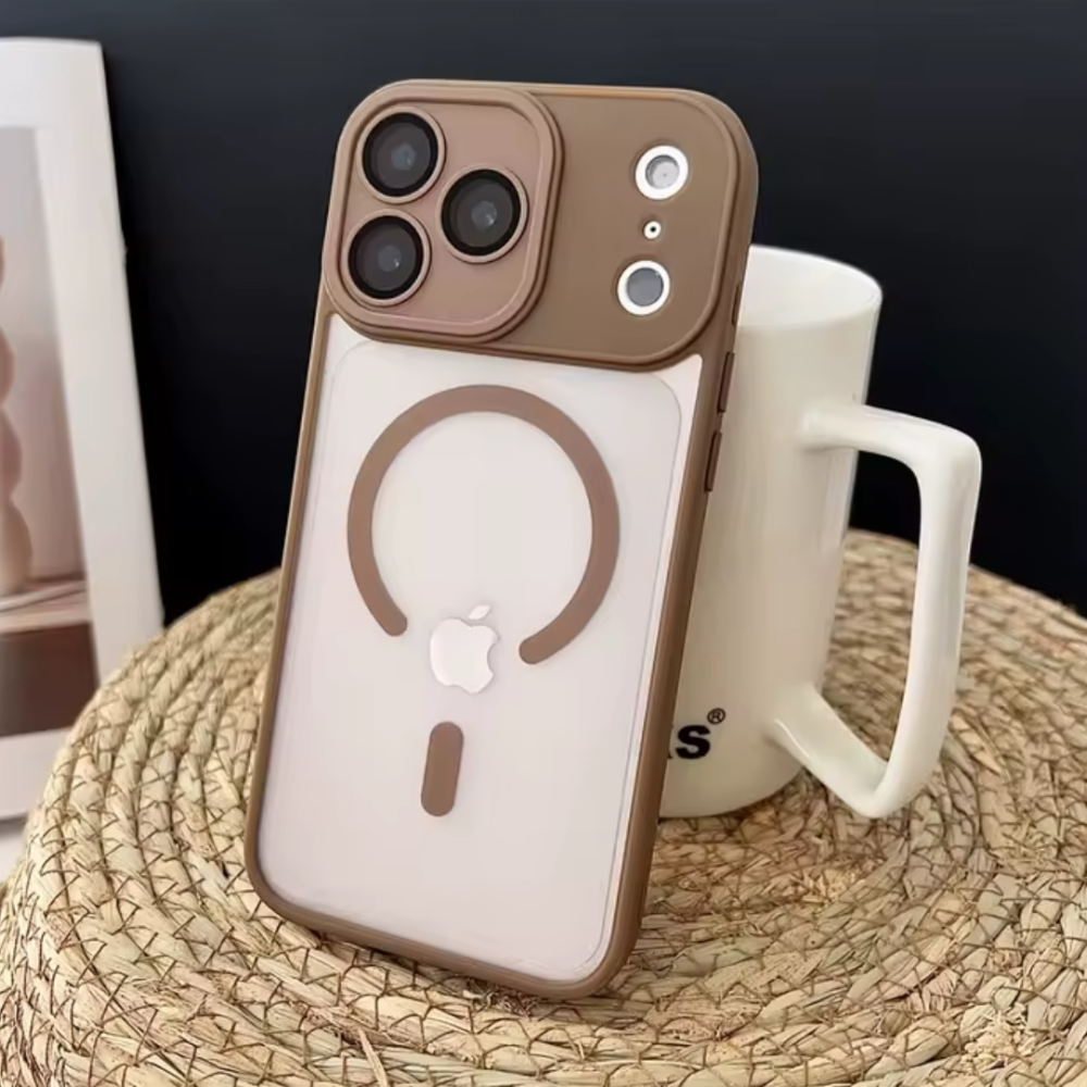 Estuche - Luxury Lens antishock marrón oro para iPhone iPhone 17 air