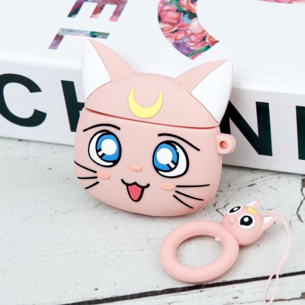 Estuche – Sailor Moon Cat Rosado para AirPods Pro 1 y 2