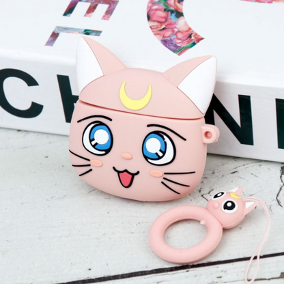 Estuche – Sailor Moon Cat Rosado para AirPods Pro 1 y 2