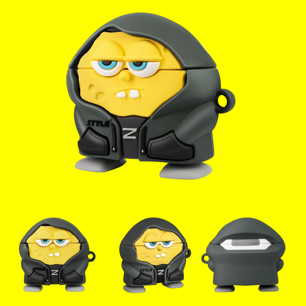 Estuche – Bob Esponja con Sudadera Negra para AirPods Pro 1 y 2