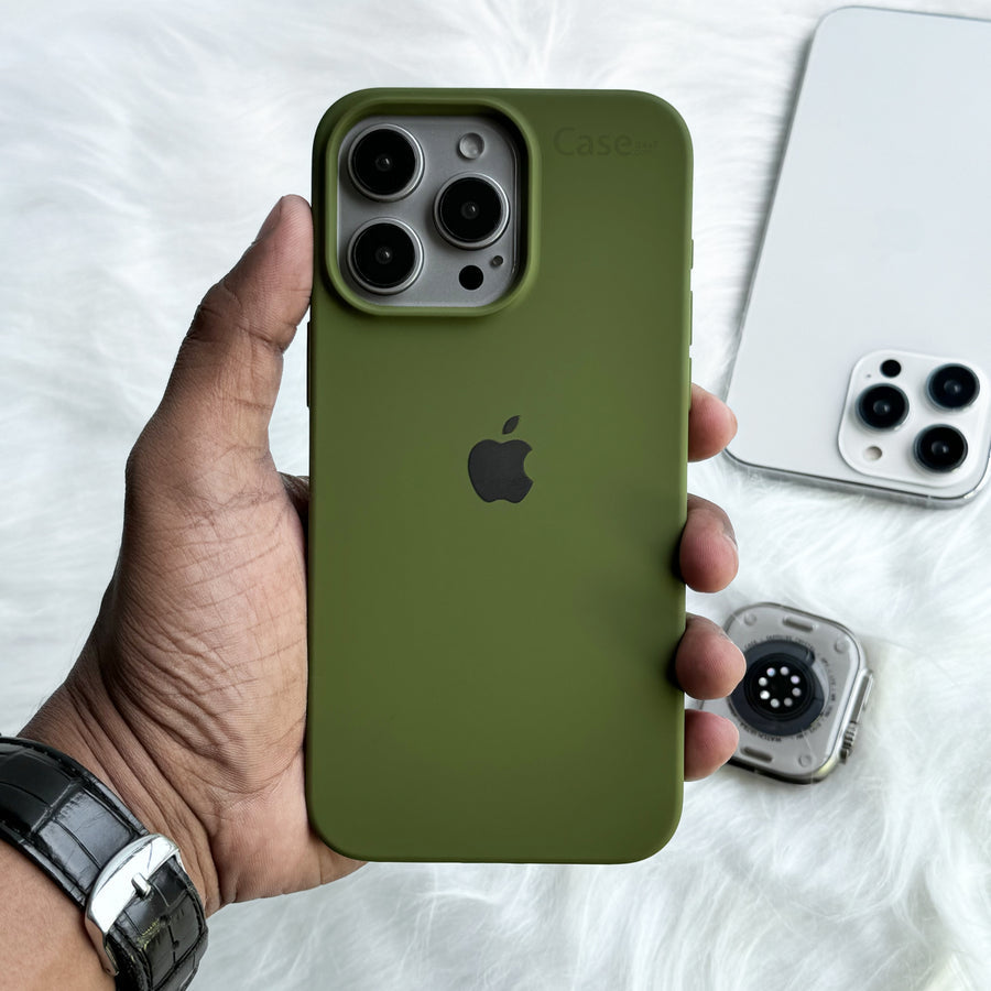 Estuche – Silicona Suave Verde militar para iPhone 12 Pro