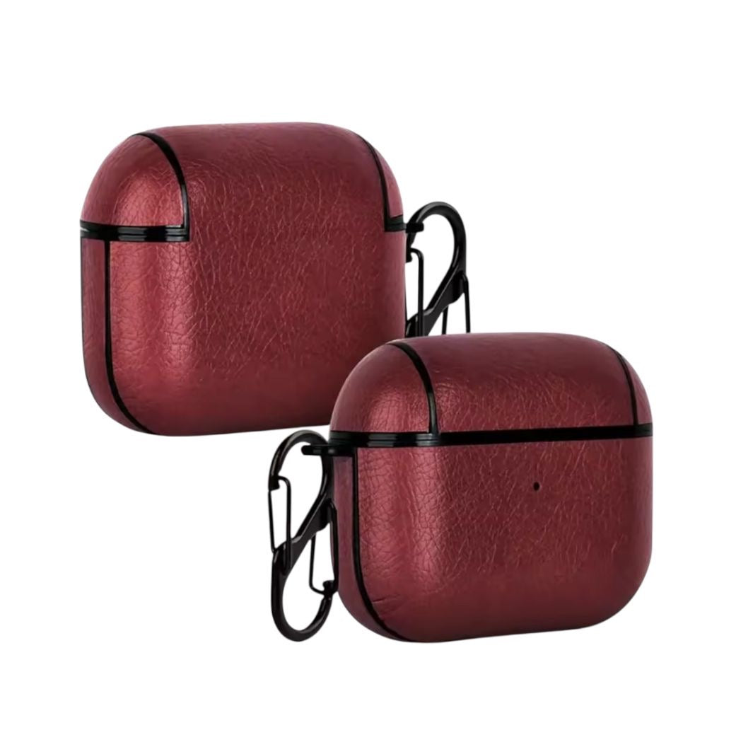 Estuche – Diseño Cuero Rojo Elegante para AirPods 1 y 2