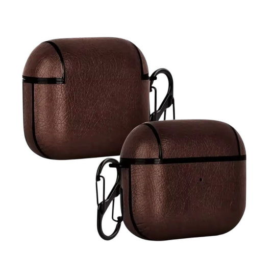 Estuche – Diseño Cuero Café Oscuro para AirPods 1 y 2