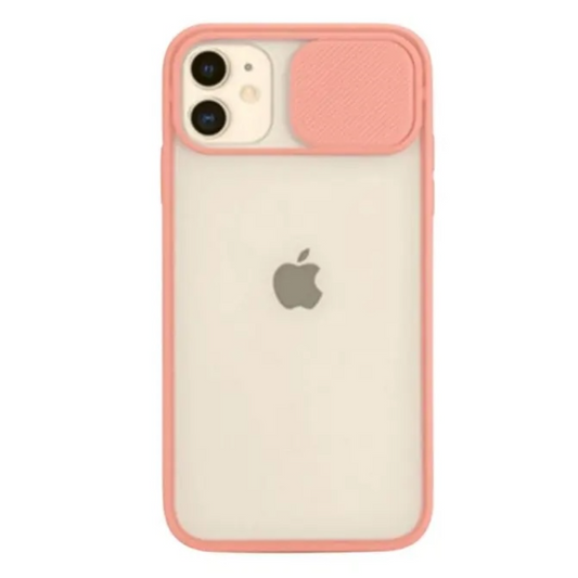 Estuche - Traslúcido rosado pálido con protector de cámaras movible para iphone 12 mini