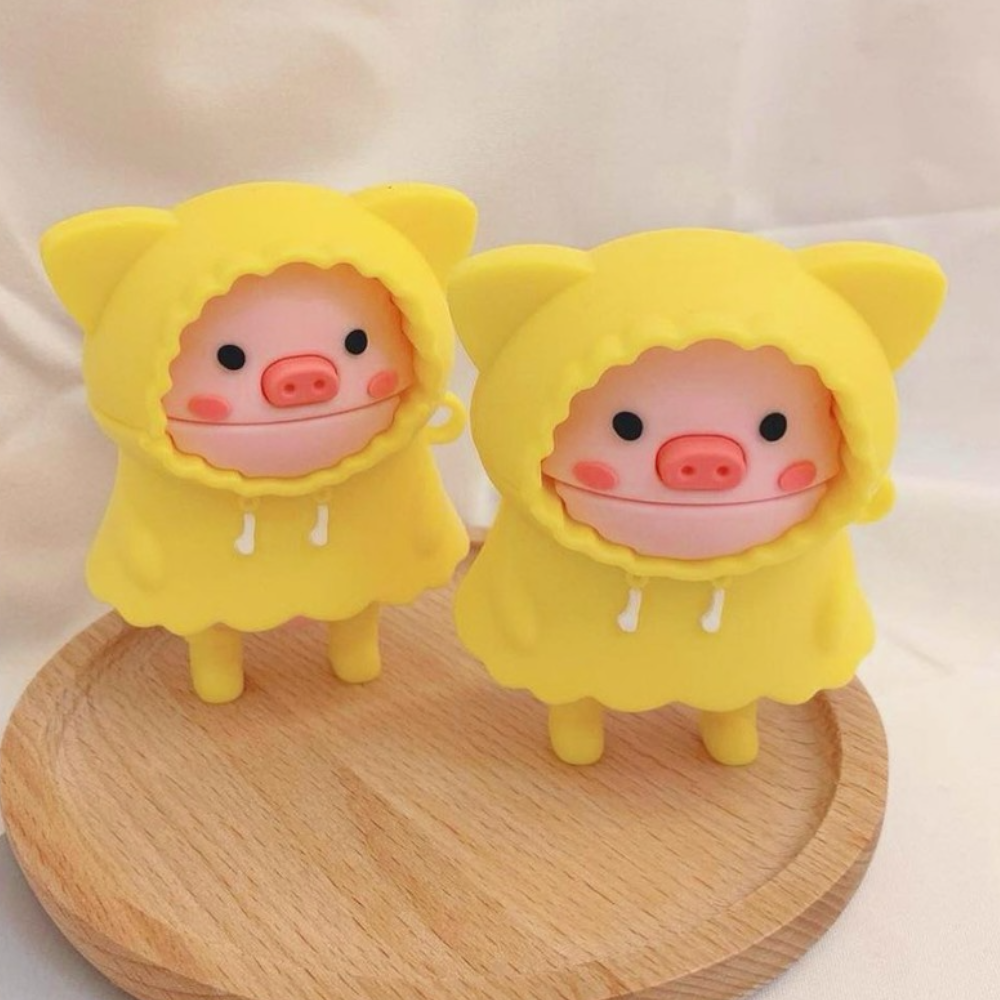 Estuche – Cerdito con Sudadera Amarilla para AirPods Pro 1 y 2