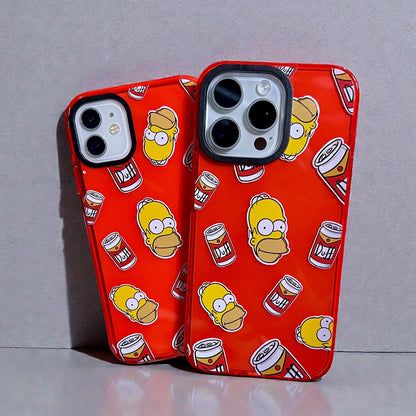 Estuche - Homero y Duff Los simpson para iPhone 16 normal