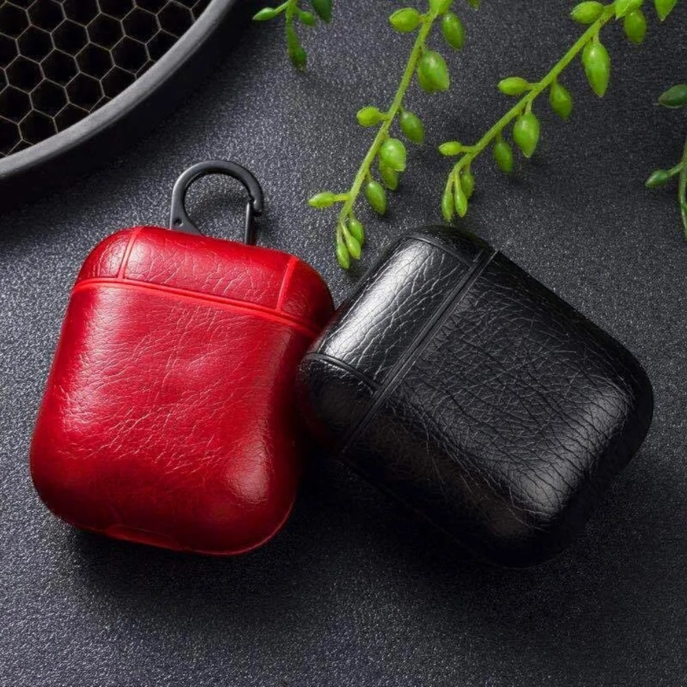 Estuche – Cuero Negro Elegante para AirPods 1 y 2
