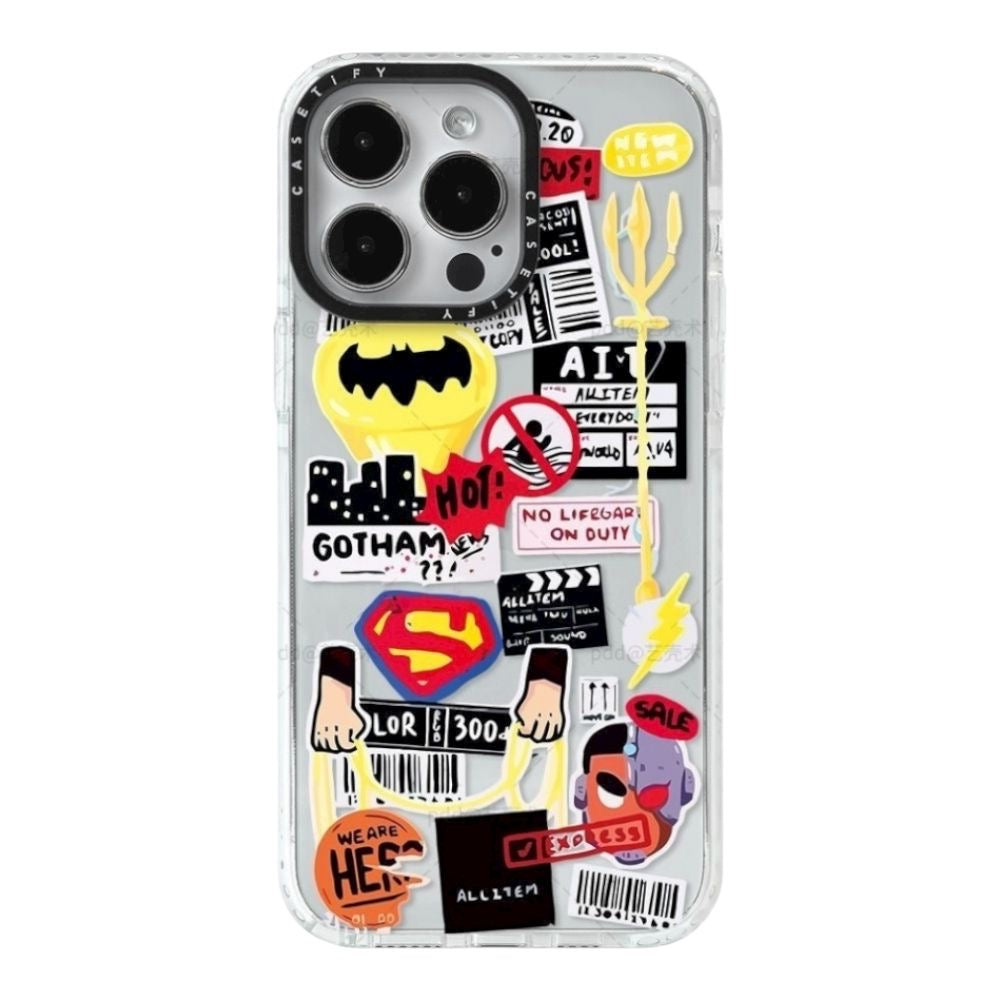 Estuche – DC Heroes Stickers para iPhone 16 Plus