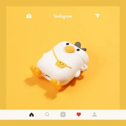 Estuche – Pollito blanco con cartera para AirPods 1 y 2