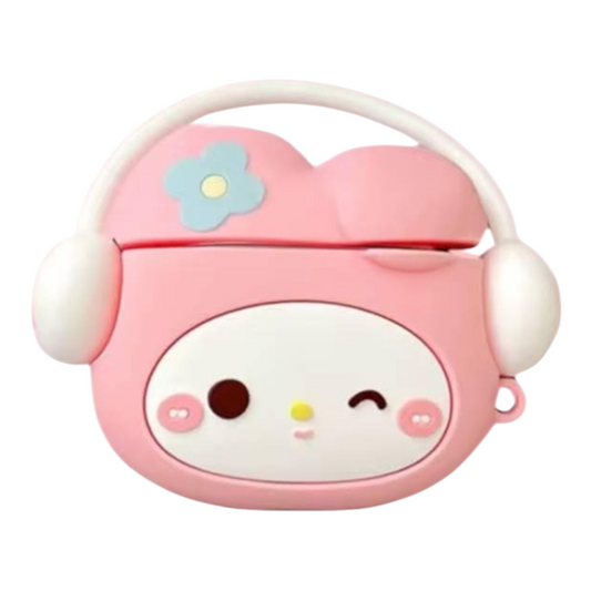 Estuche – My Melody con Audífonos Rosados para AirPods Pro 1 y 2