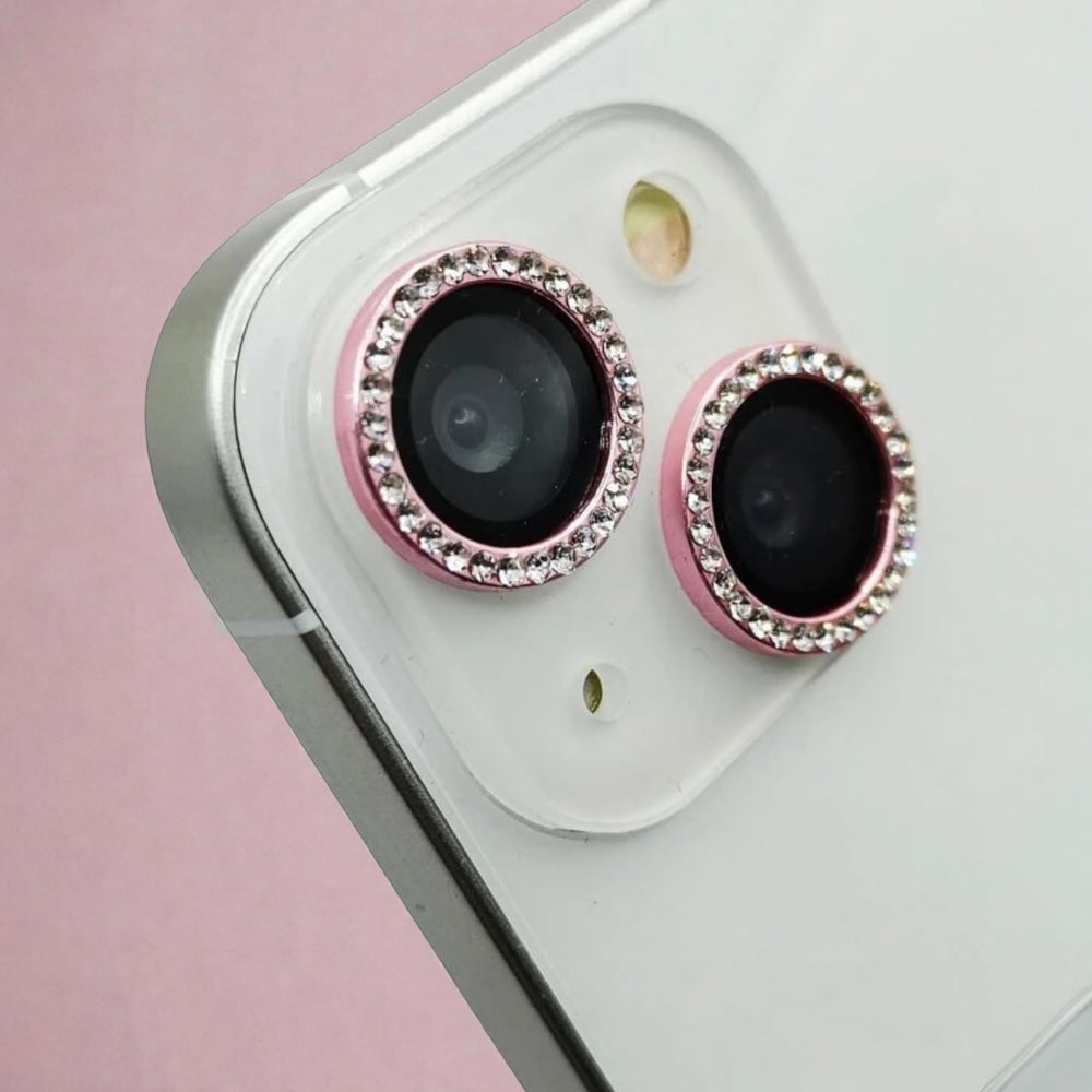 Protectores de cámara - Aros con diamantes  rosado