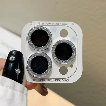 Protectores de cámara - Aros con brillantina plateada