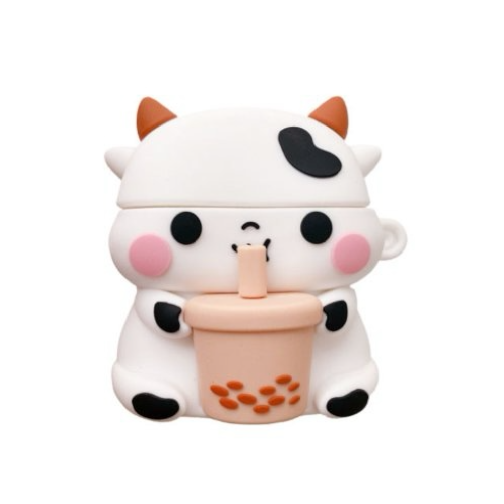 Estuche – Vaquita con Bubble Tea para AirPods Pro 1 y 2