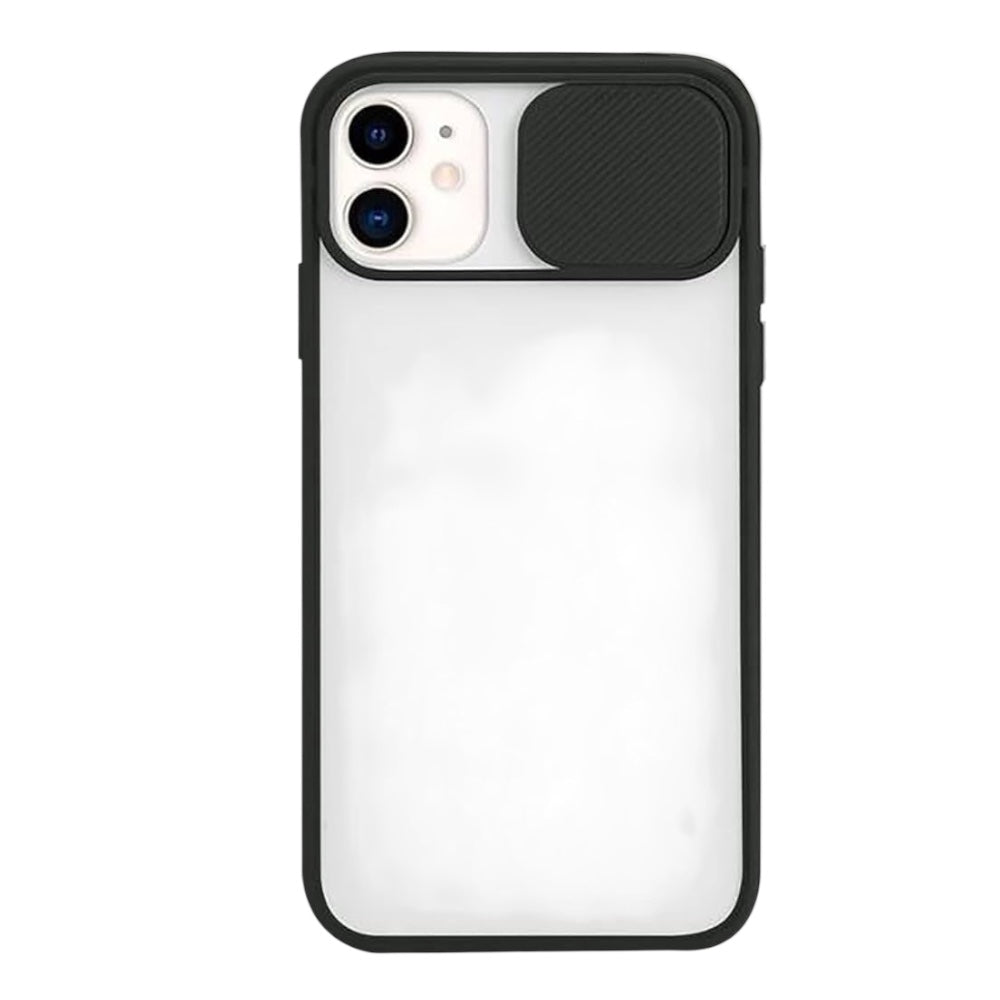 Estuche - Traslúcido negro con protector  de cámaras movible para iPhone XS MAX