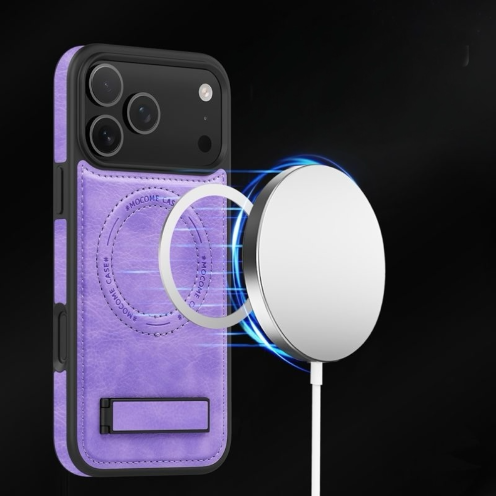 Estuche - Cuero Elegance con Soporte Morado para iPhone 17 Air