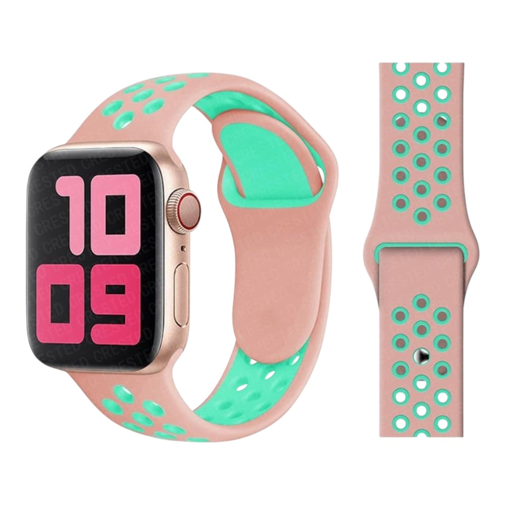 Pulsera - Deportiva gris con agujeros verdes para Apple Watch