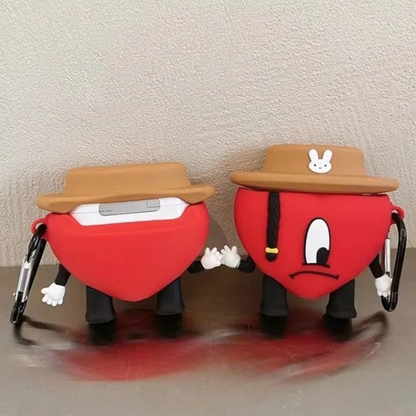 Estuche – Corazón de Bad Bunny para AirPods Pro 1 y 2