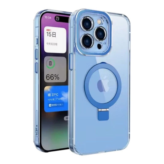 Estuche - Transparente con Soporte Magnético MagSafe Azul para iPhone 16 Pro Max