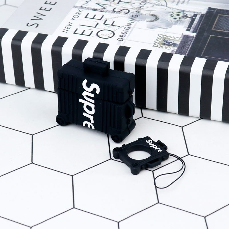 Estuche – Supreme Maleta negra para AirPods Pro 1 y 2