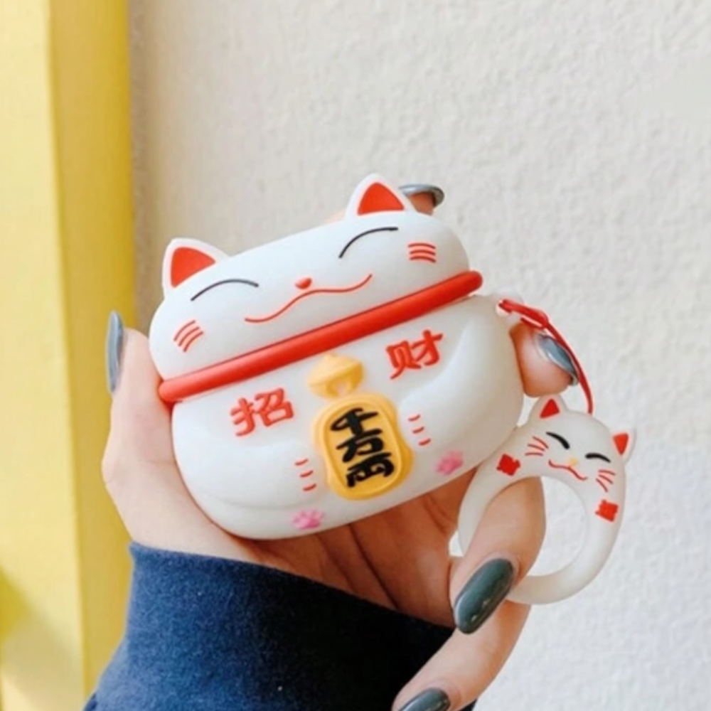Estuche – Gato de la suerte blanco (Maneki-neko) para AirPods 3