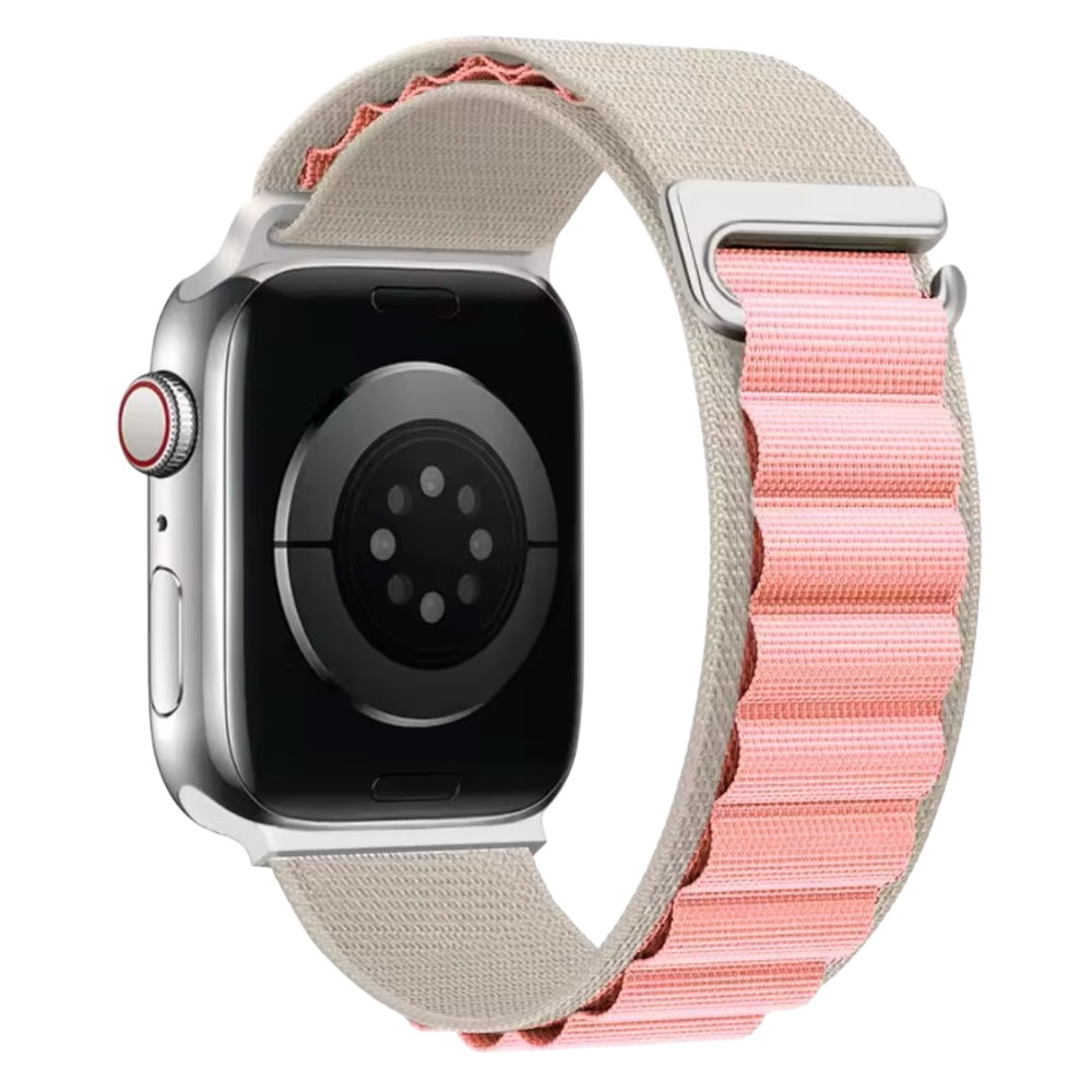 Pulsera - Alpine Loop blanco hueso con rosado (starling) para Apple Watch