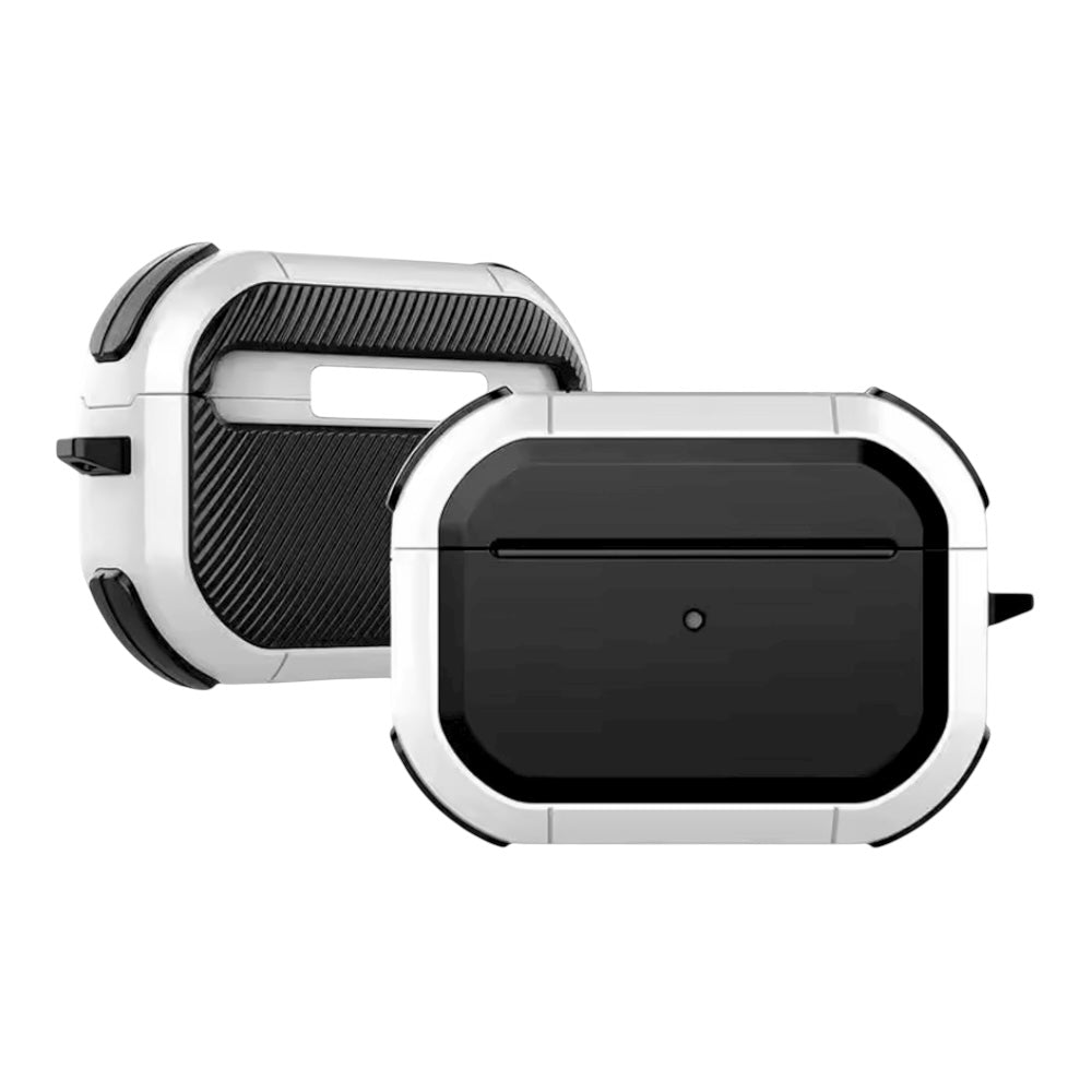 Estuche – Mobigear Slim Armor blanco con negro para AirPods Pro 1 y 2