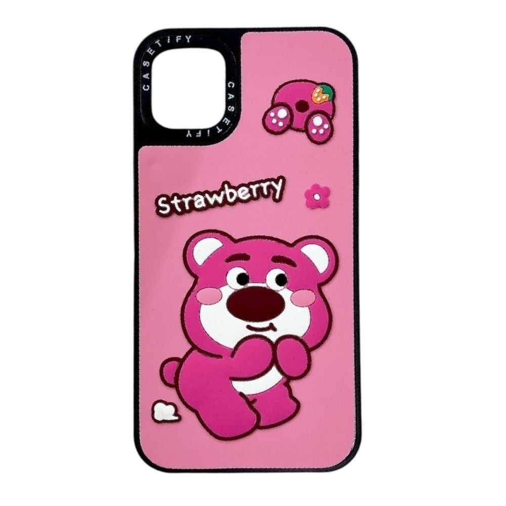 Estuche - Strawberry Bear Rosa para iPhone 16 Pro Max