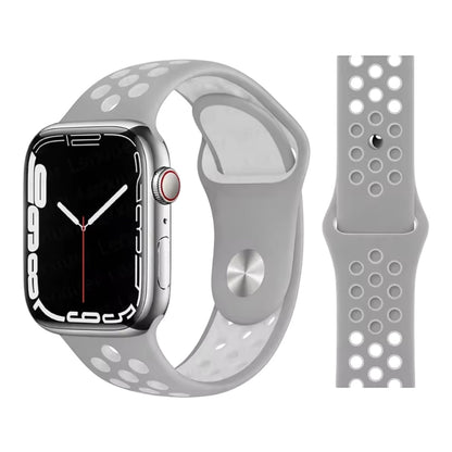 Pulsera - Deportiva Nike gris con agujeros blancos para Apple Watch