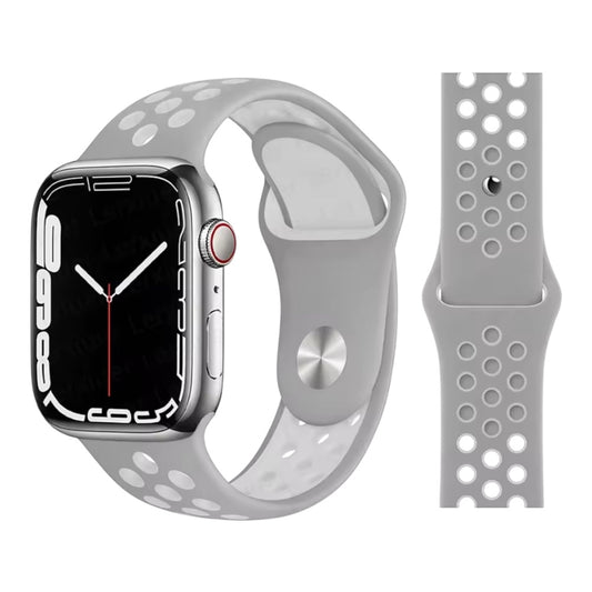 Pulsera - Deportiva Nike gris con agujeros blancos para Apple Watch