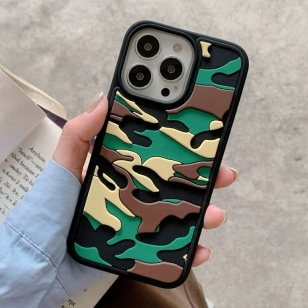 Estuche - Camuflaje verde para iPhone 12 normal